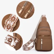 Women's Vintage PU Leather Chest Bag - Image 12