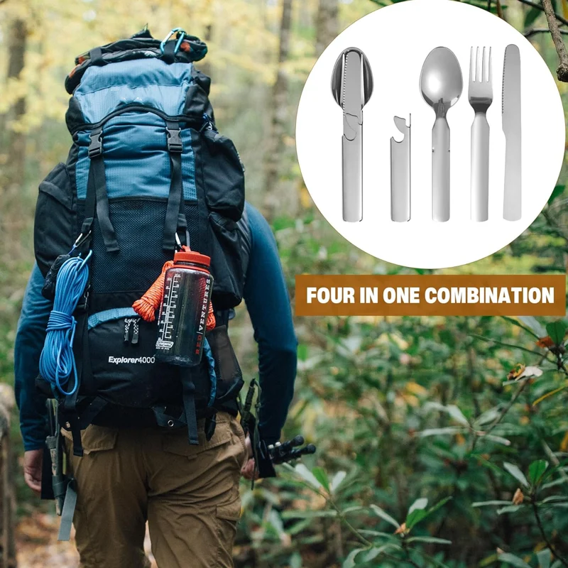 4-in-1 Stainless Steel Portable Cutlery Set