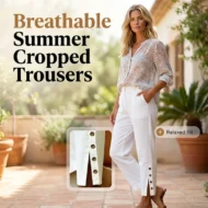 Summer Breathable Cropped Trousers with Pockets - Image 8