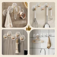 5PCS Punch-Free Ripple Wall Adhesive Hooks - Image 5