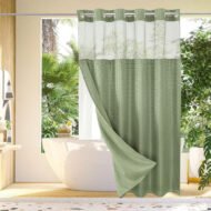 Waffle Pattern Shower Curtain - Image 7