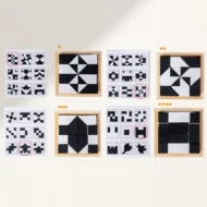 Creative Black & White Block Puzzles Set for Kids - Image 3