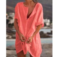 Women's Summer Cotton Casual Loose Short sleeve shirt - Image 9
