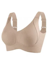 🎁Buy 1 Get 3 Packs💕Women's Ribbed Push Up Adjustable Wireless Bra - Image 35