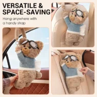 Adorable Bear Plush Car Tissue Holder - Image 8