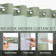 Waffle Pattern Shower Curtain - Image 10