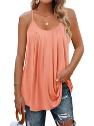✨Women Spaghetti Straps Pleated Loose Tank Top (BUY 2 FREE SHIPPING) - Image 3