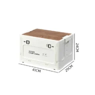 Collapsible Camping Storage Box with Wooden Lid - Image 9