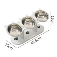 Anti-Slip Elevated 3-Bowl Pet Feeder - Image 9