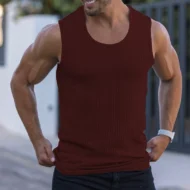Men's Ribbed Knit Slim Fit Tank Top - Image 15
