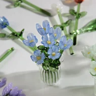 Miniature Colored Glass Flower Figurine Set - Image 5