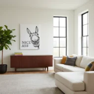 Funny Black and White Donkey Wall Art - Image 7