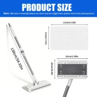 Hands-Free Flat Mop with Universal Cloth Clamp - Image 4