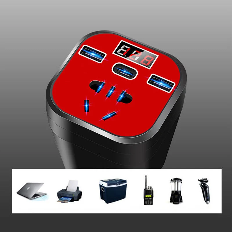 📢📢49%  OFF !! ⏰Car Mounted Cup Type Inverter Converter QC Charger