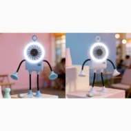 Flexible Robot Desk Fan with LED Light - Image 8