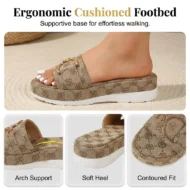 Stylish Geometric Pattern Slip-On Sandals - Image 4