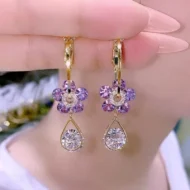 💖 Fashion Flower Crystal Earrings - Image 8