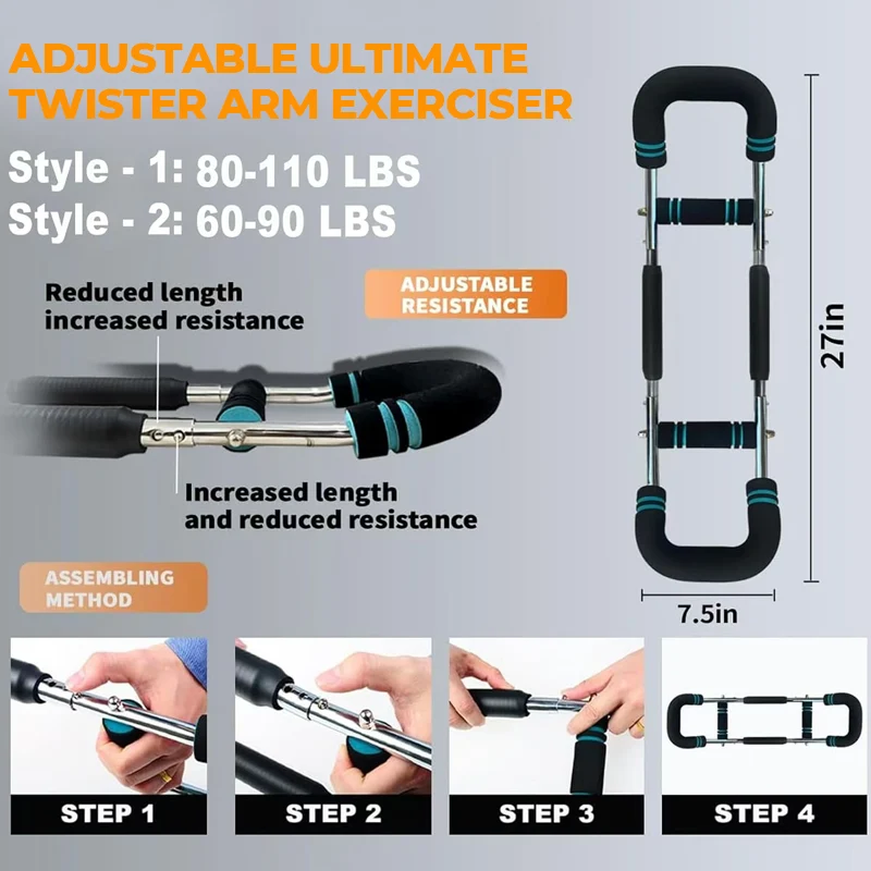 ✨🔥Adjustable weight bar for arm trainers, arm and torso strength training equipment, portable training device for home gyms and fitness