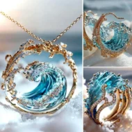 🔥Last Day 70% OFF🌊Elegant Blue Necklace Ring Earrings Set - Image 4
