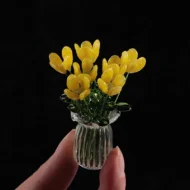 Miniature Colored Glass Flower Figurine Set - Image 13