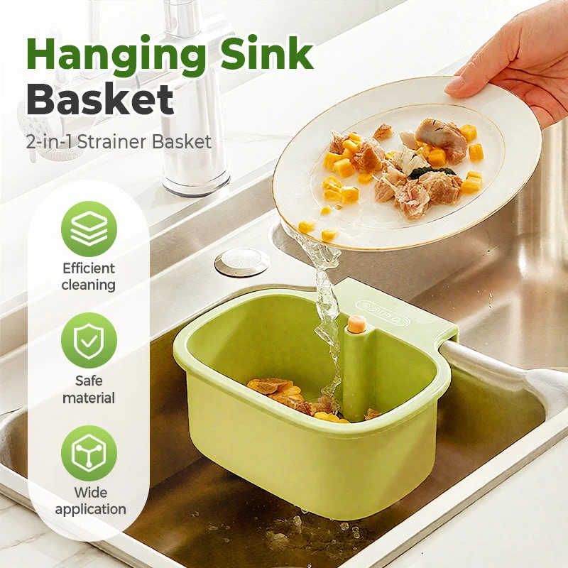 2-in-1 Hanging Sink Strainer Basket