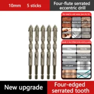 🏆Flash Sale⚡ 50K+ SOLD! 💥High-Strength 4-Flute Serrated Eccentric Drill Bit Kit - Image 18
