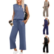 🌺 Hot Sale 49% OFF🌺 New Women's  Sleeveless Top & Wide-Leg Pants 2-Piece Set - Image 4