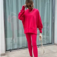 Women's Long Sleeve Printed Sweatshirt and Leggings 2-piece Set - Image 7