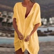 Women's Summer Cotton Casual Loose Short sleeve shirt - Image 5