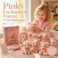🎀50% OFF🎁Pink Enchanted Forest DIY Felt Patchwork Kit