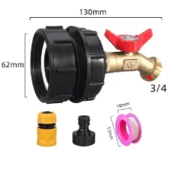 IBC Tote Tank Adapter with Brass Ball Valve - Image 14