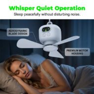 Rechargeable Ceiling Fan with LED Light - Image 2