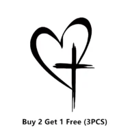 Glitter Heart Cross Car Decal Sticker - Image 29