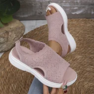 ⏳LAST DAY SALE ONLY ￡12.99!!💐 Women's Breathable Knit Platform Sandals – Air-permeable knit upper, cushioned sole & lightweight comfy summer footwear ✨ - Image 15