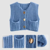🍂49% OFF🔥Women’s Chunky Knit Button-Down Sweater Vest - Image 9