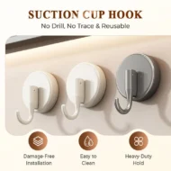 📢📢Buy 1 get 1 free !! ⏰Seamless and flexible✨ Pull to hang—no drilling required!🎈 Super-strong suction cup hooks—use them anywhere!
