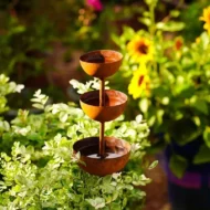 ☔️3-Tier Rustic Metal Bird Feeder & Drinker Stake🐦 - Image 2