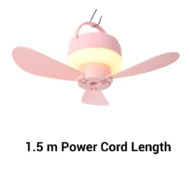 Rechargeable Hanging Fan with LED Night Light - Image 10