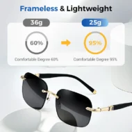 Men's Stylish Frameless High Definition Polarized Sunglasses - Image 4
