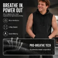 🔥 Sleeveless Hooded Sports Top💧 Moisture-wicking · Quick-drying and friction-resistant🧢 Hooded for sun protection and wind resistance · 🏋️ Perfect for weightlifting, running, or casual wear - Image 7
