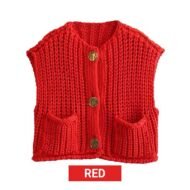 🍂49% OFF🔥Women’s Chunky Knit Button-Down Sweater Vest - Image 2
