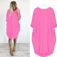 Hot sale💝 Women Casual Loose Pocket Long Sleeves Dress - Image 21