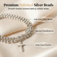 Double-Wrap Rosary Beaded Bracelet - Image 13