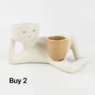 Quirky Ceramic Planter for Desktop Decor - Image 5