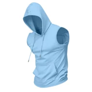🔥 Sleeveless Hooded Sports Top💧 Moisture-wicking · Quick-drying and friction-resistant🧢 Hooded for sun protection and wind resistance · 🏋️ Perfect for weightlifting, running, or casual wear - Image 2