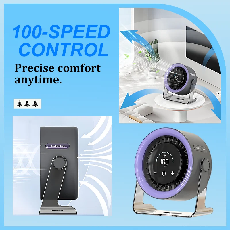 🥳SUMMER HOT SALE 🔥Mini Desk Fan with Digital Display