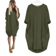 Hot sale💝 Women Casual Loose Pocket Long Sleeves Dress - Image 8