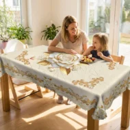 Waterproof Gold Rose Tablecloth - Image 8