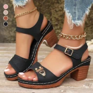 🌸NEW HOT SALE 50% OFF✨Women's Chunky Heel Ankle Strap Sandals