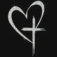 Glitter Heart Cross Car Decal Sticker - Image 8